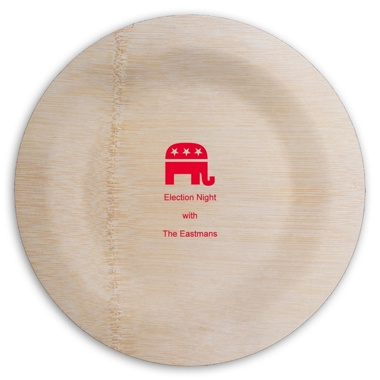 Patriotic Elephant Round Bamboo Plates