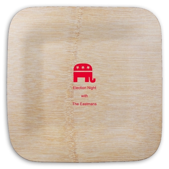 Patriotic Elephant Square Bamboo Plates