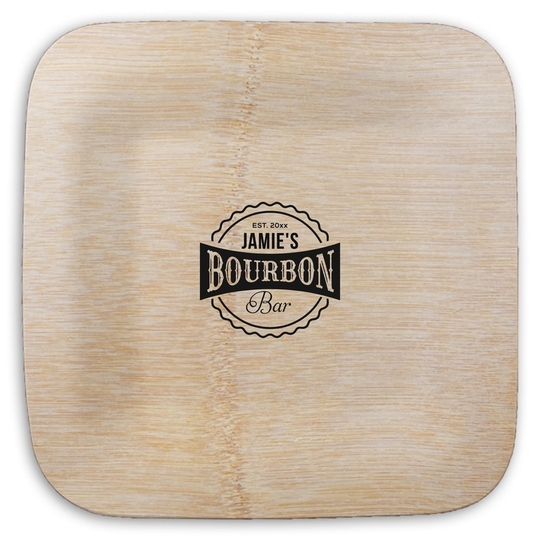 My Bourbon Bar Square Bamboo Plates
