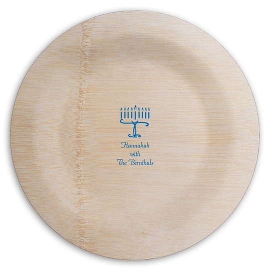 Menorah Round Bamboo Plates