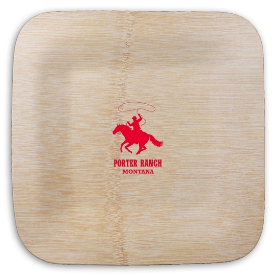 Lasso Cowboy Square Bamboo Plates
