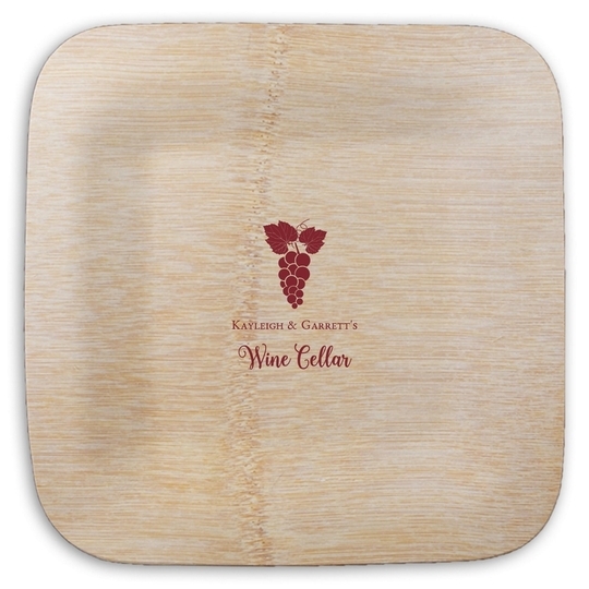 Grape Cluster Square Bamboo Plates
