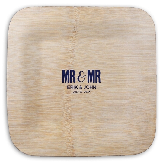 Bold Mr & Mr Square Bamboo Plates