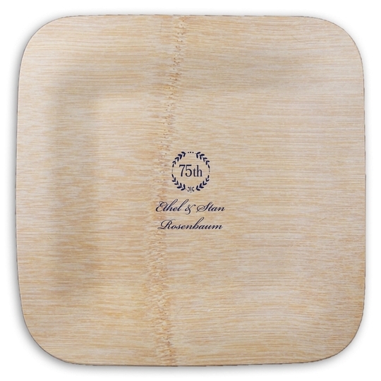 75th Wreath Square Bamboo Plates