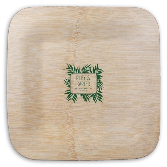 Palm Leaves Square Bamboo Plates
