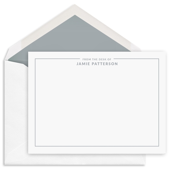 Banker Border Headline Flat Note Cards - Raised Ink
