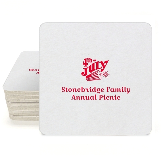 4th of July Square Coasters