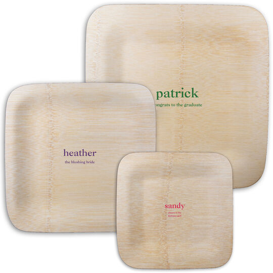  Square Bamboo Plates