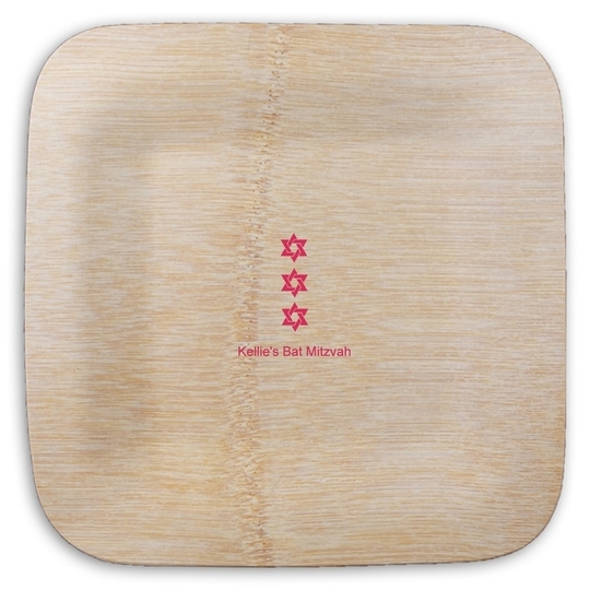 Star of David Row Square Bamboo Plates