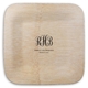 Fancy Script Monogram with Text Square Bamboo Plates Image 1 of 3