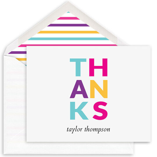 Pop Art Greetings Thanks Folded Note Cards