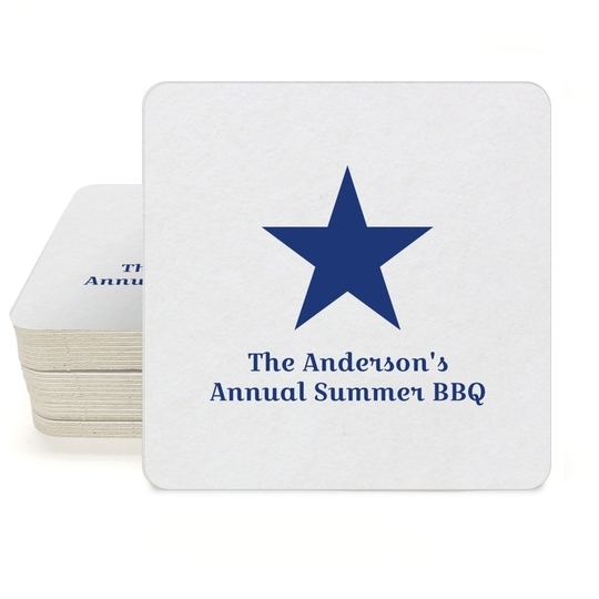 Solid Star Square Coasters
