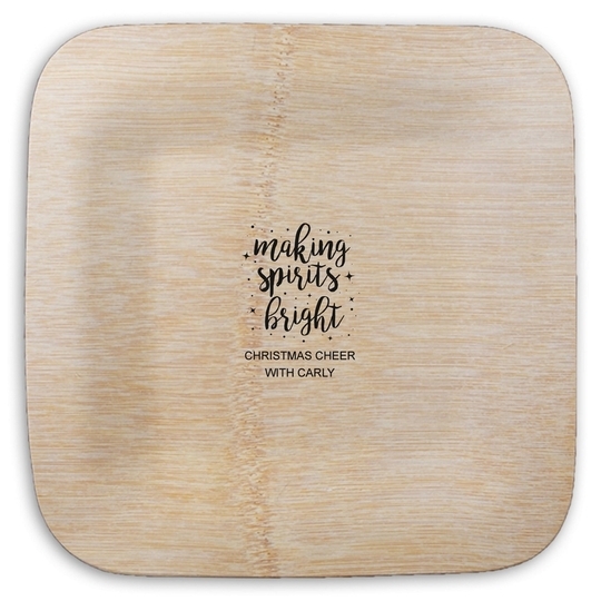 Making Spirits Bright Square Bamboo Plates