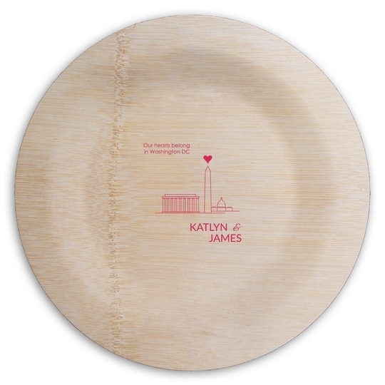 We Love Washington DC Round Bamboo Plates