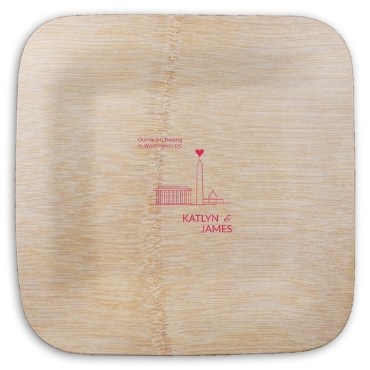We Love Washington DC Square Bamboo Plates