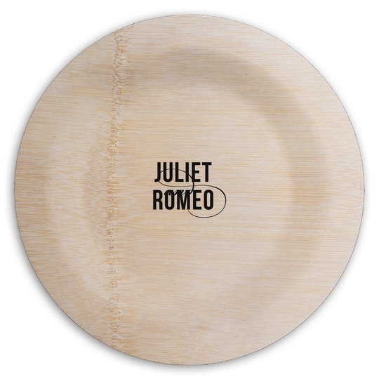 Modern Couple Round Bamboo Plates