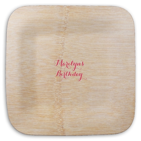 Darling Script Square Bamboo Plates
