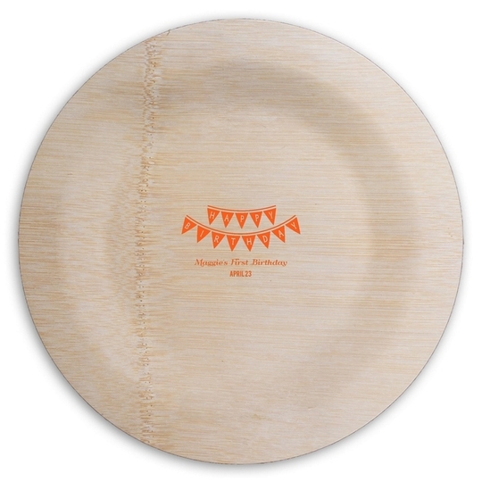 Birthday Banner Round Bamboo Plates