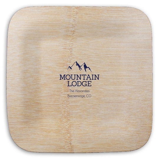 Mountain Lodge Square Bamboo Plates