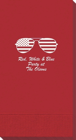 Stars and Stripes Sunglasses Guest Towels