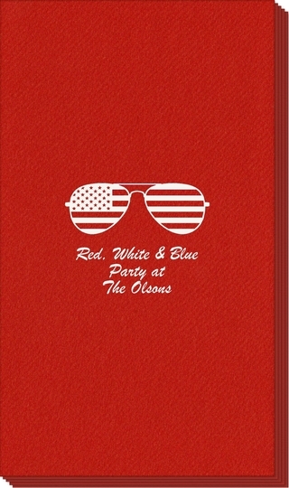 Stars and Stripes Sunglasses Linen Like Guest Towels