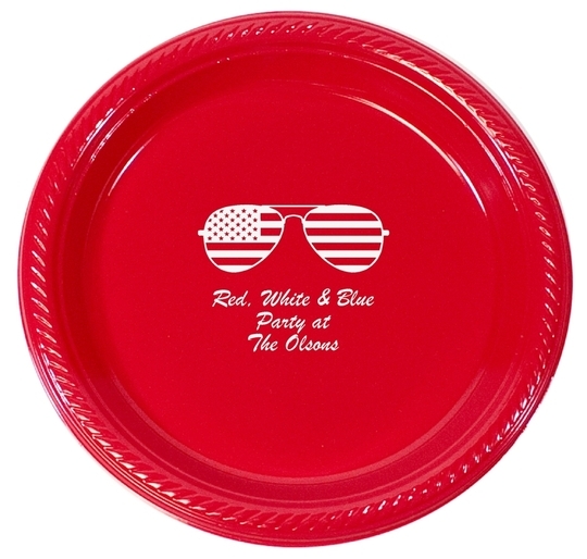 Stars and Stripes Sunglasses Plastic Plates