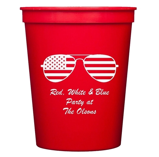 Stars and Stripes Sunglasses Stadium Cups