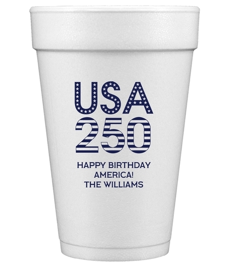 USA 250 Styrofoam Cups