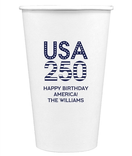 USA 250 Paper Coffee Cups