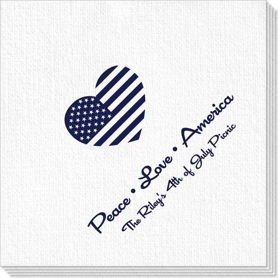 Patriotic Heart Deville Napkins