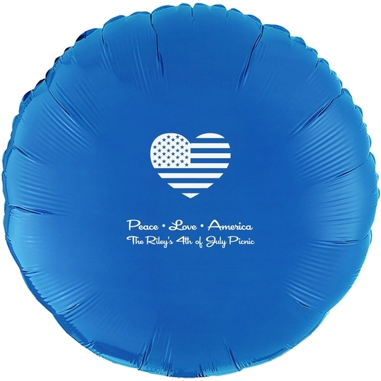 Patriotic Heart Mylar Balloons