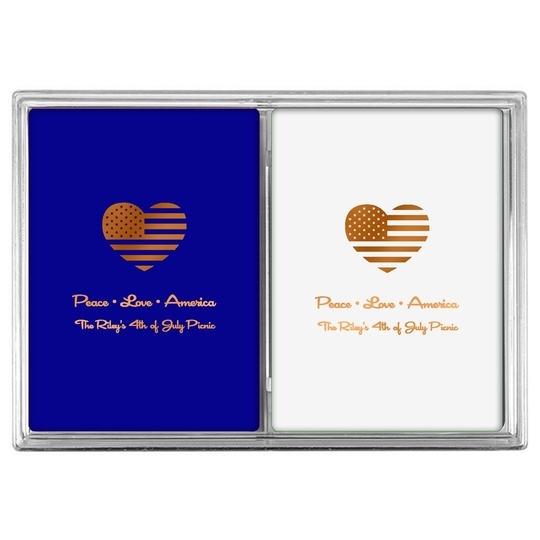Patriotic Heart Double Deck Playing Cards