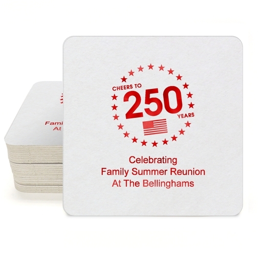 Cheers to 250 Years Square Coasters