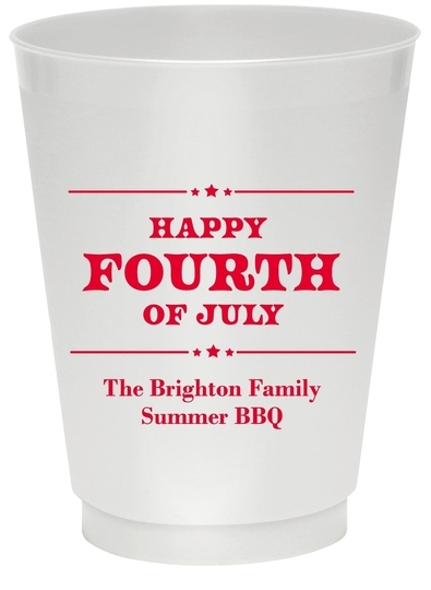 Happy Fourth of July Colored Shatterproof Cups