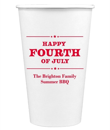 Happy Fourth of July Paper Coffee Cups