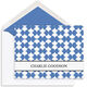Blue Geometric Waves Folded Note Cards Image 1 of 4