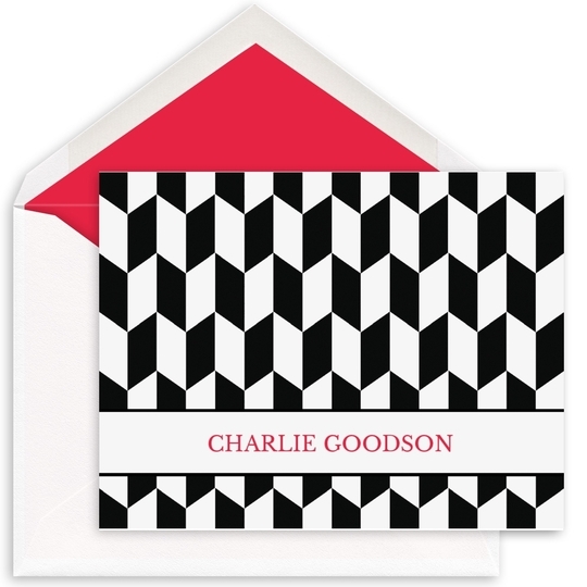 Black Harlequin Folded Note Cards