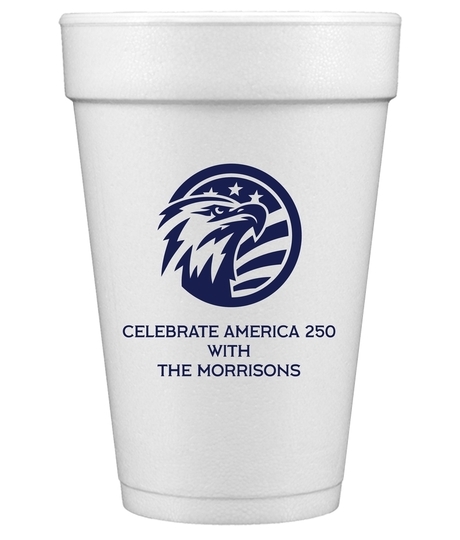 American Eagle with Flag Styrofoam Cups