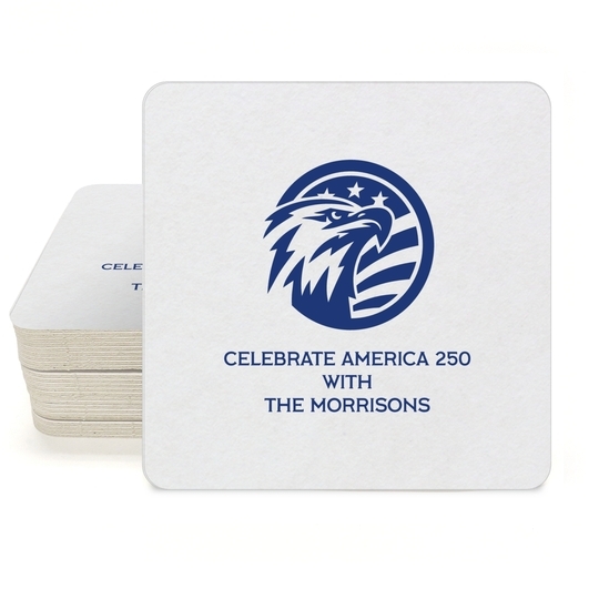 American Eagle with Flag Square Coasters
