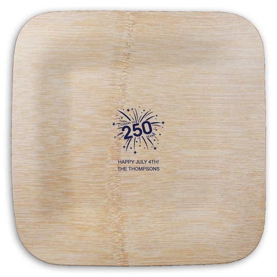 American 250 Celebration Square Bamboo Plates