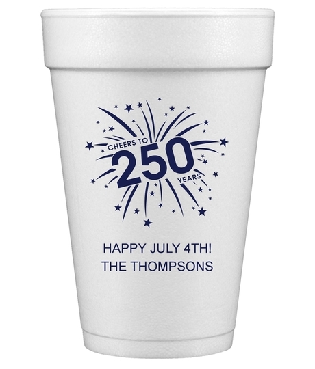 American 250 Celebration Styrofoam Cups