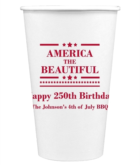 America The Beautiful Paper Coffee Cups