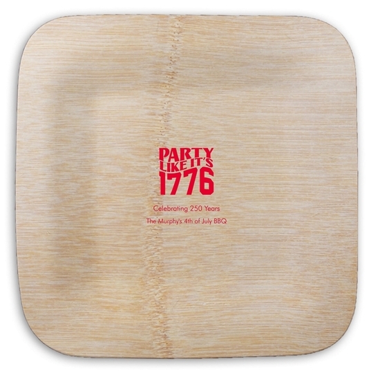Party Like It's 1776 Square Bamboo Plates