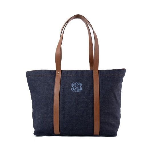 Personalized Denim Weekender