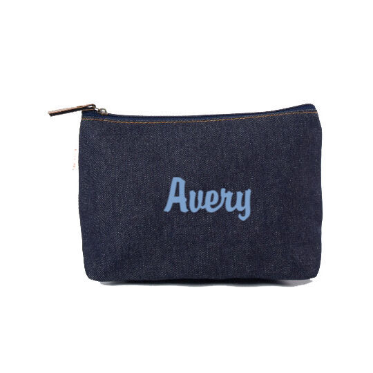 Personalized Denim Clutch Bag