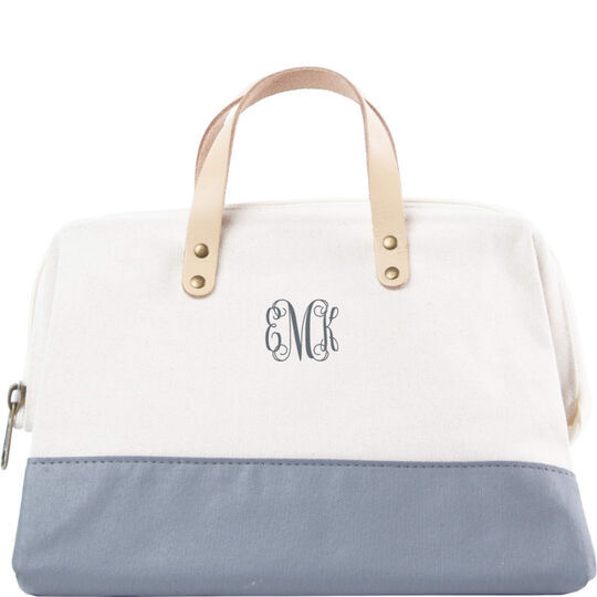 Personalized Grey Canvas Tool Bag