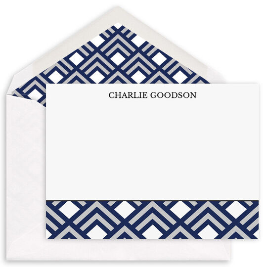 Geometric Pattern Flat Note Cards