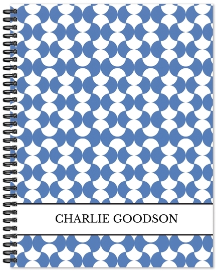 Blue Geometric Waves Spiral Notebook