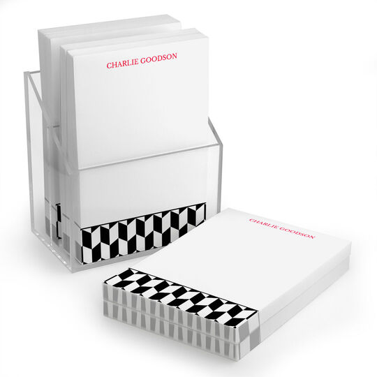 Black Harlequin Stack of Small Notepads