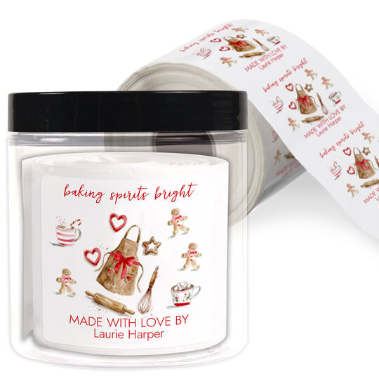Baking Spirits Bright Square Labels in a Jar